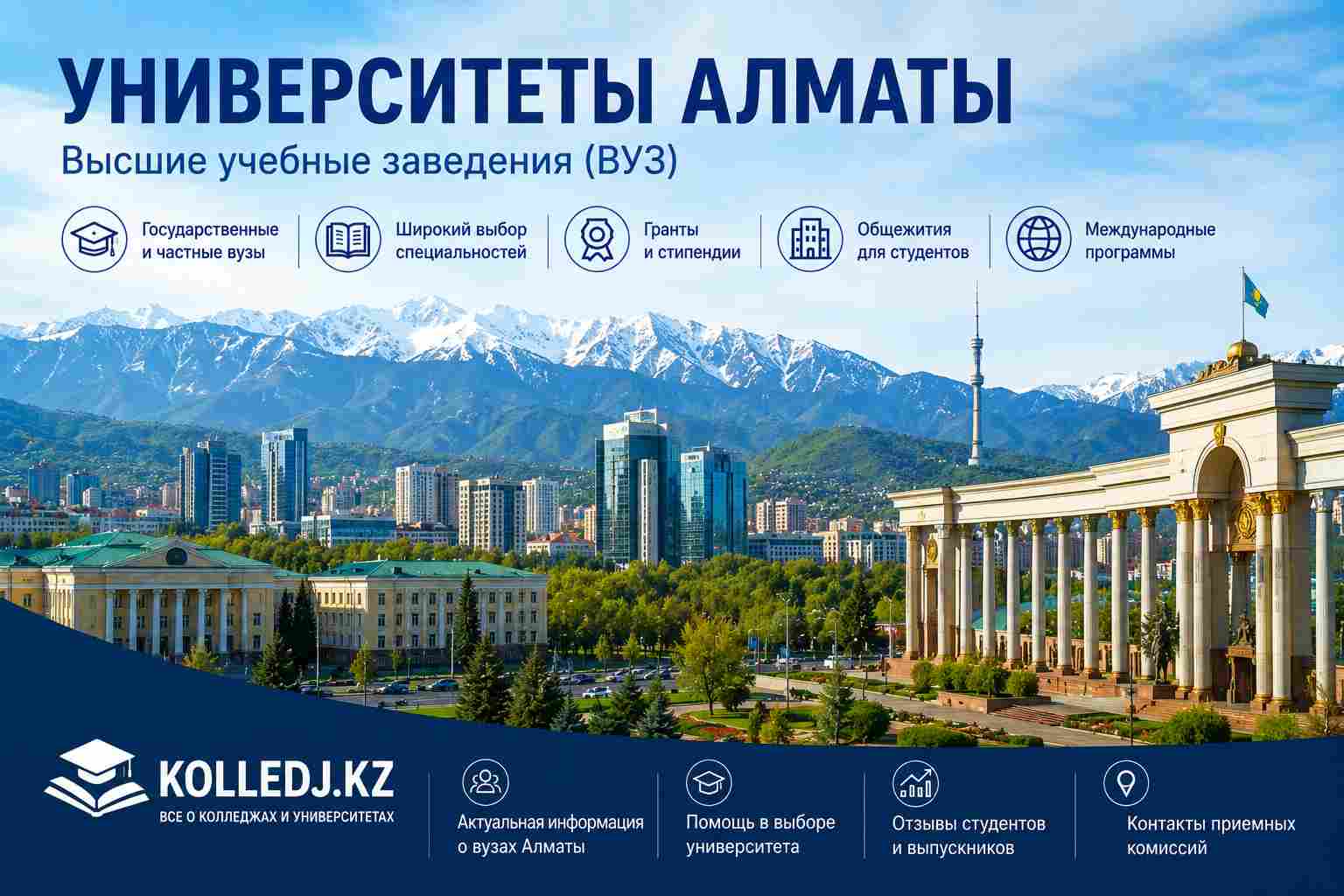 Университеты города Алматы- Высшие учебные заведения ВУЗ